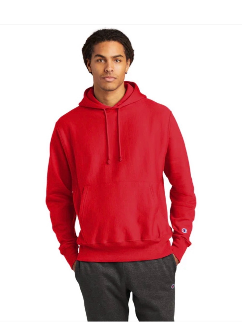NWT Champion Red Men's Reverse Weave Hoodie Pullover